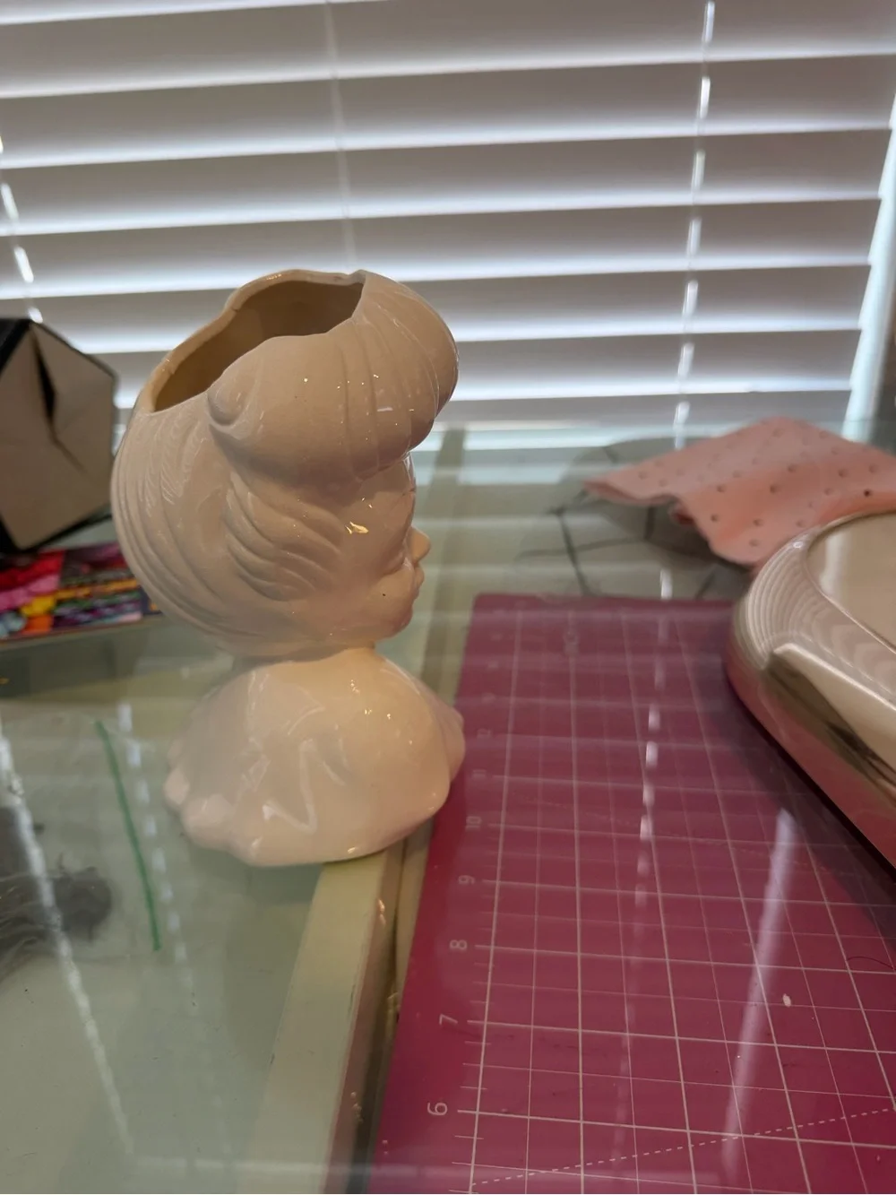White Ceramic Retro Bust Figurine